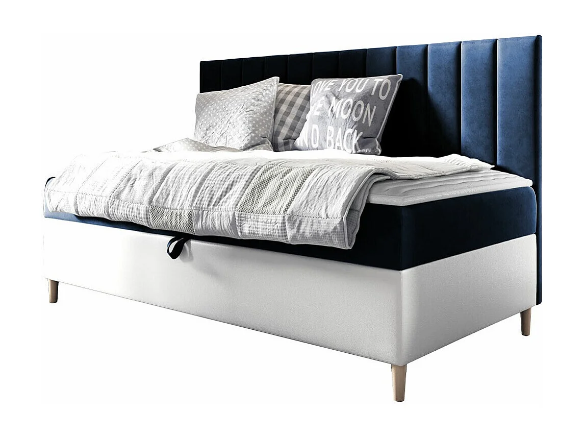 Cama continental Baltimore 165, Individuales, Continental, Azul, 90x200, Somieres, 98cm