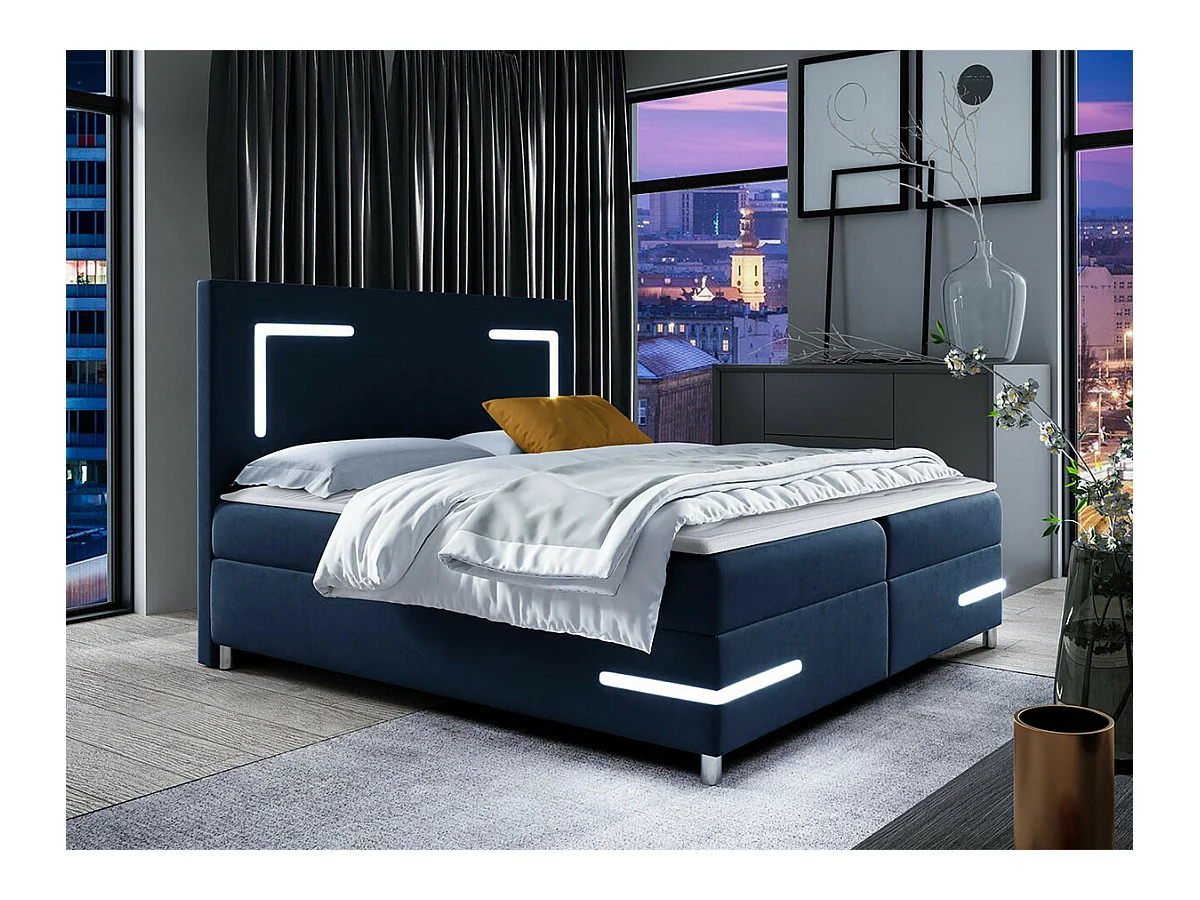 Cama continental Baltimore 173, Continental, Azul, Tecido, 20x21x12cm