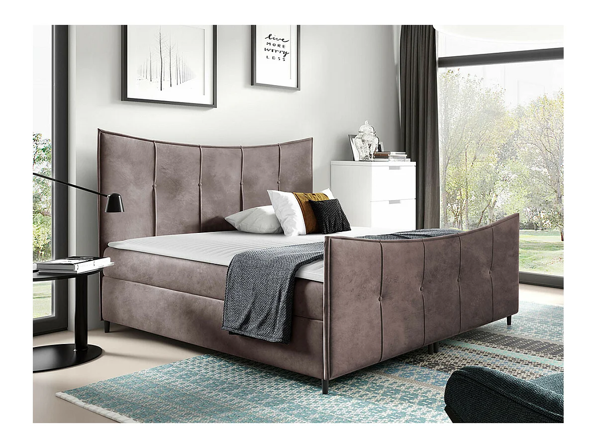 Cama continental Baltimore 177, Casal, Rosé, Tecido, Estrados de cama