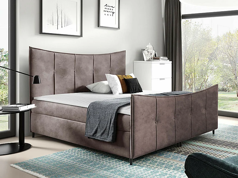 Cama continental Baltimore 177, Continental, Doble, Rosa, 200x200, Tapiz, Somieres, 200cm