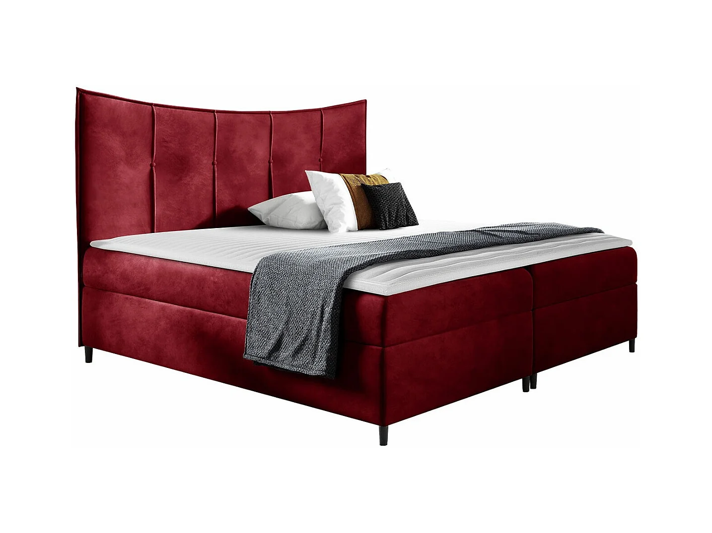 Cama continental Baltimore 178, Continental, Vermelho, Tecido