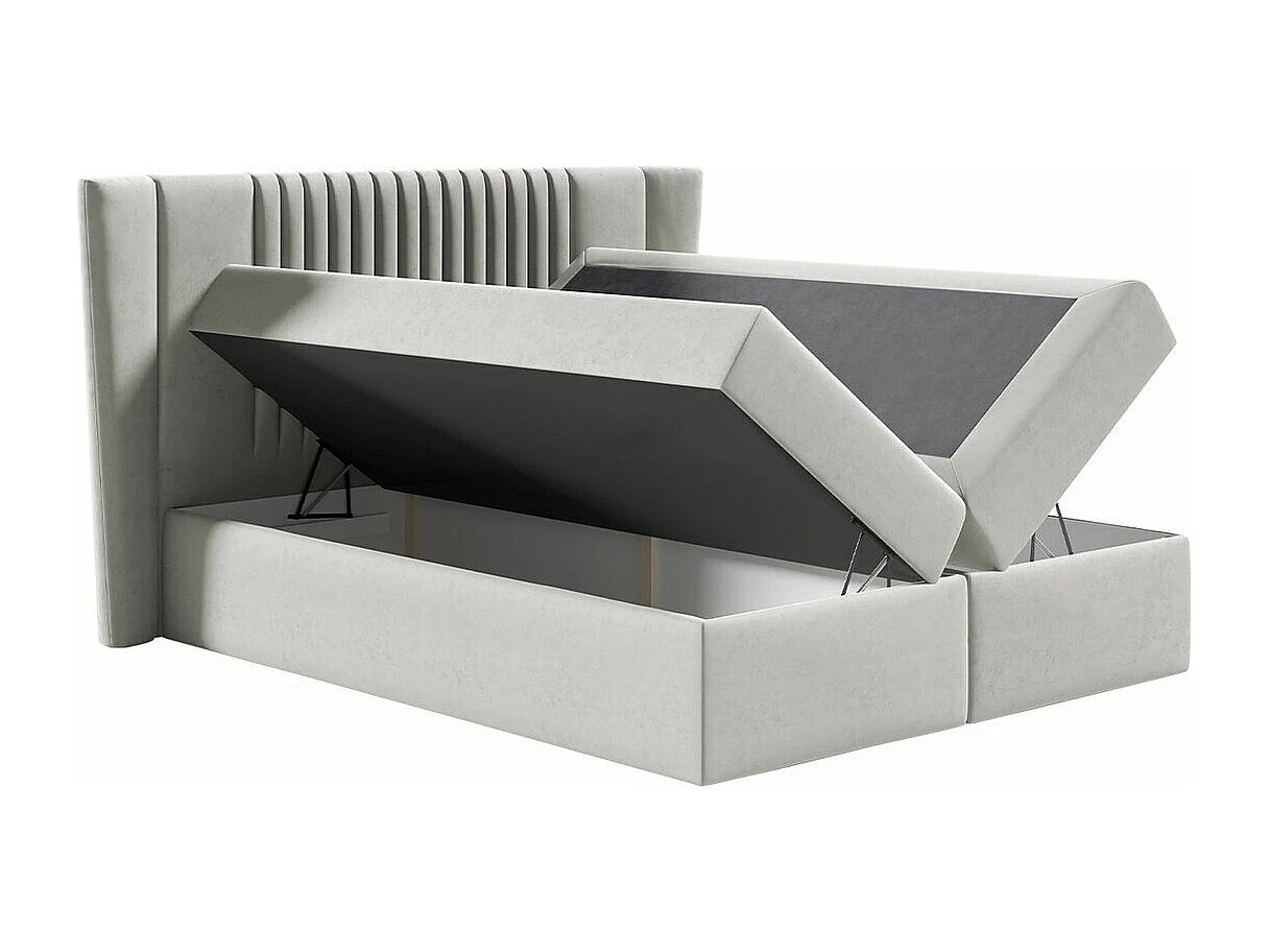 Lit continental Baltimore 184, Double, Continental, Rose, 200x200, Tapisserie, 200x214cm