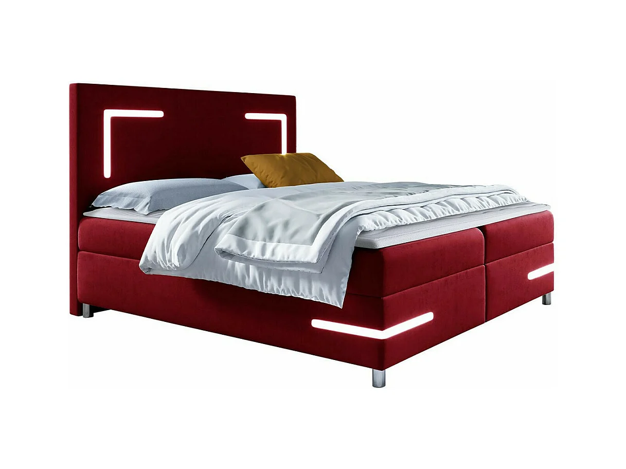 Cama continental Baltimore 173, Casal, Vermelho, Tecido, 20x21x12cm