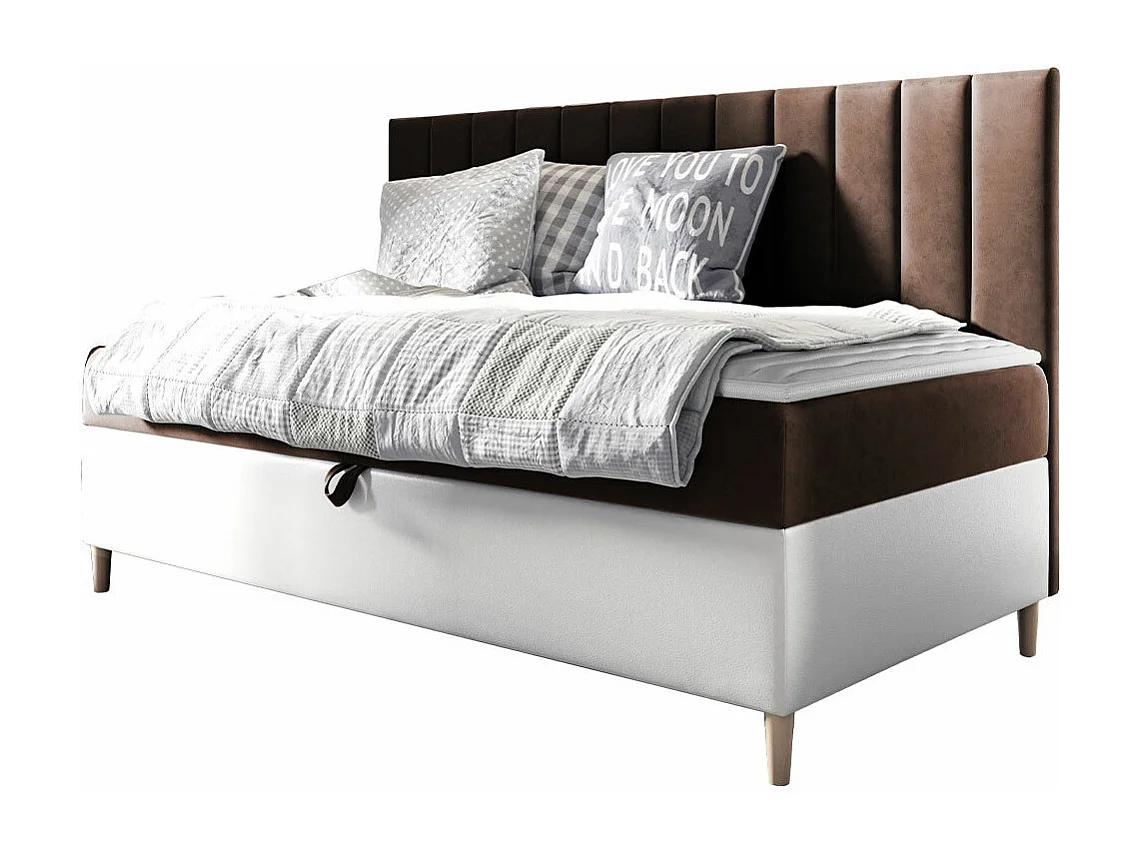 Cama continental Baltimore 165, Individuales, Continental, Marrón, 80x200, Somieres, 88cm