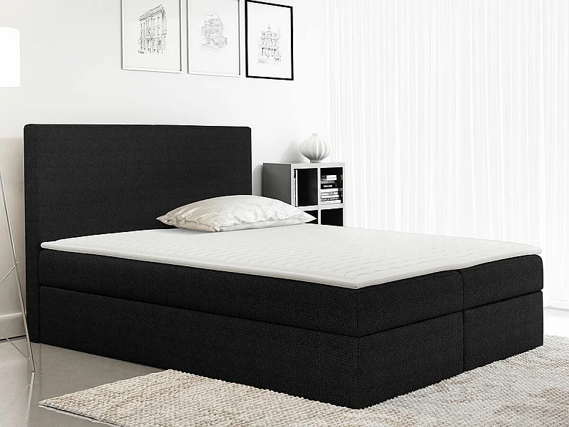 Cama continental Baltimore 163, Doble, Continental, Negro, 200x200, Tapiz, Somieres,