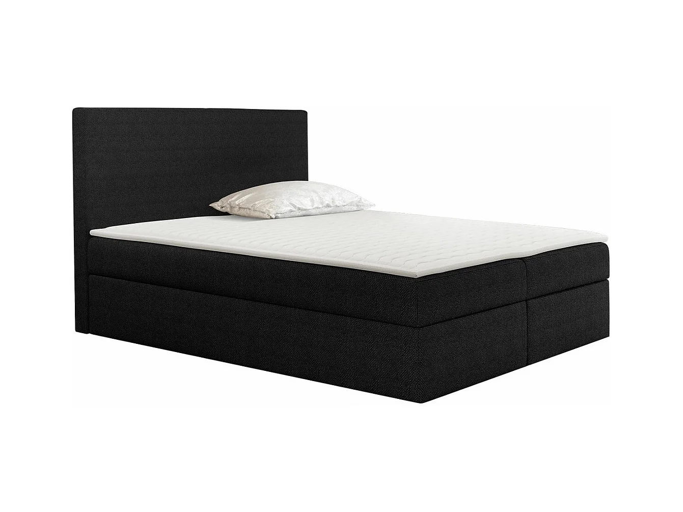 Cama continental Baltimore 163, Casal, Preto, Tecido, Estrados de cama