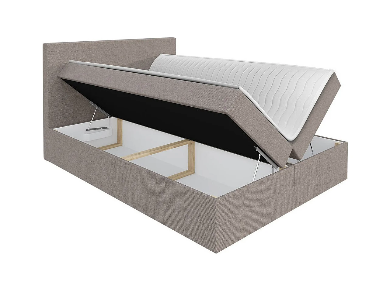 Cama continental Baltimore 163, Casal, Preto, Tecido, Estrados de cama