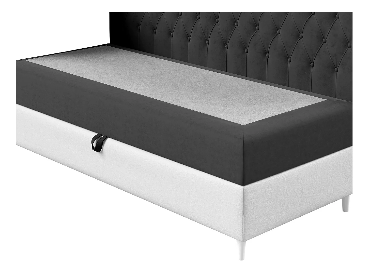 Cama continental Baltimore 166, Solteiro, Castanho, Tecido, 9x20x12cm