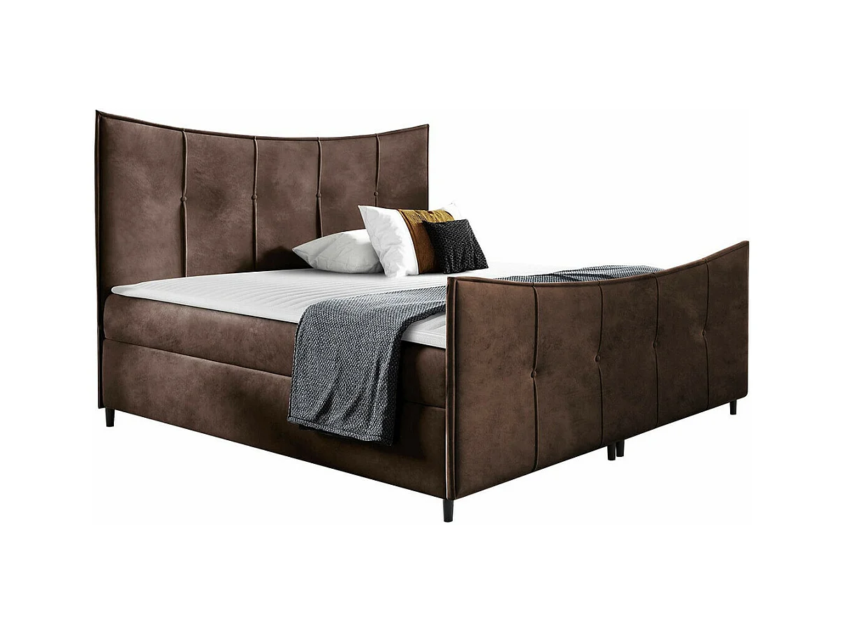 Cama continental Baltimore 177, Continental, Doble, Marrón, 200x200, Tapiz, Somieres,