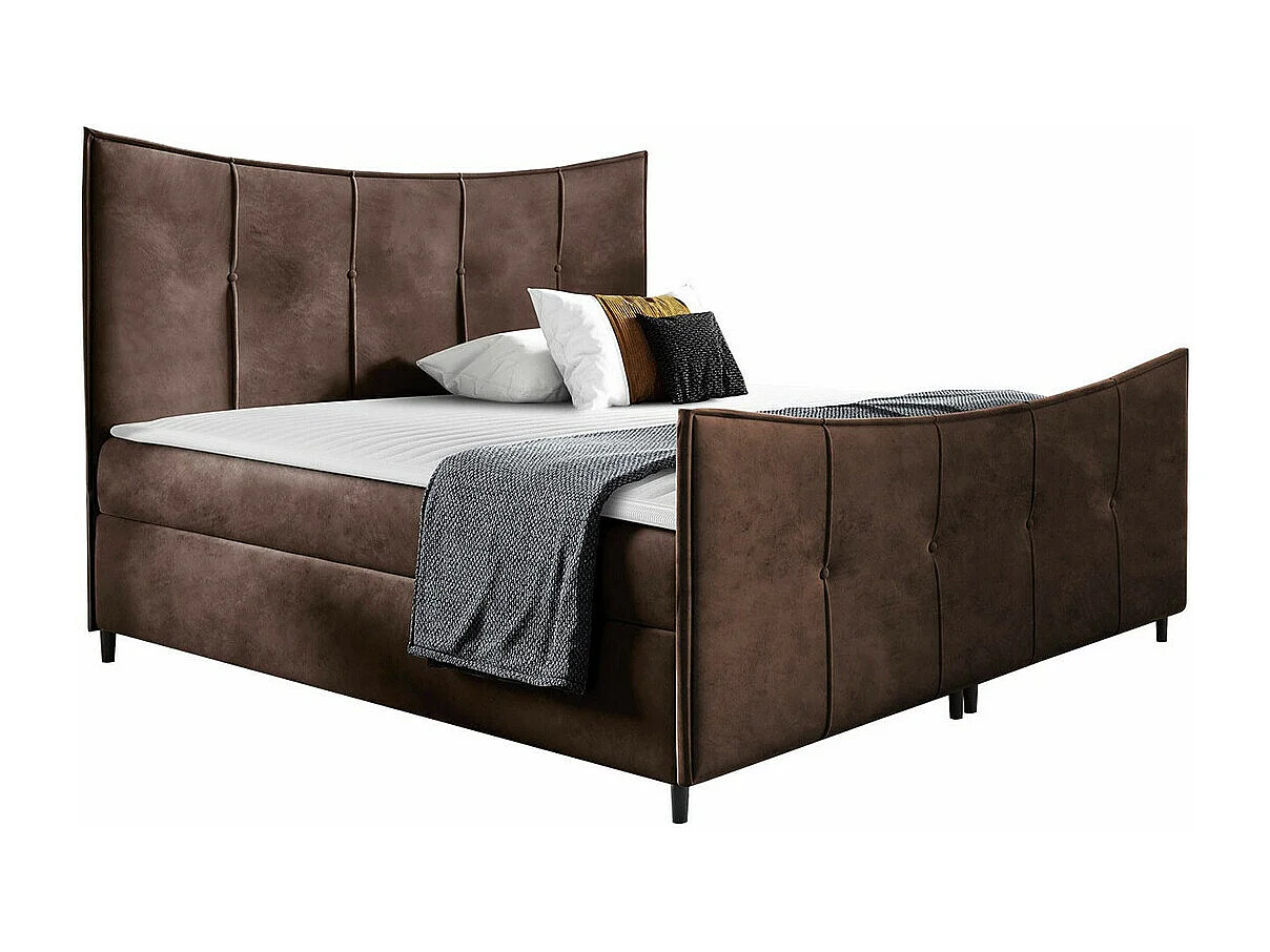 Cama continental Baltimore 177, Continental, Doble, Marrón, 200x200, Tapiz, Somieres,