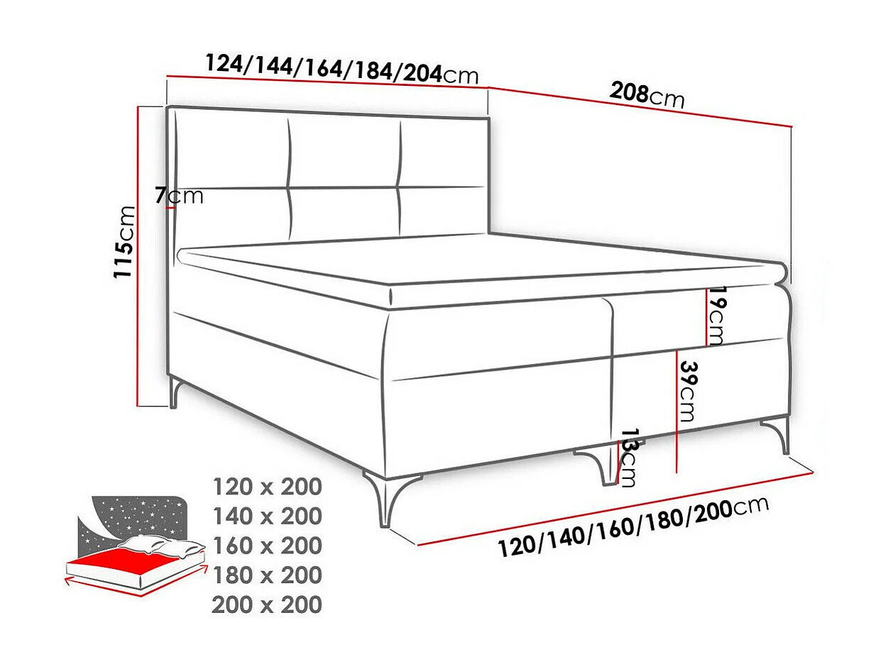 Cama continental Baltimore 133, Continental, Doble, Verde, 200x200, Tapiz, Somieres,