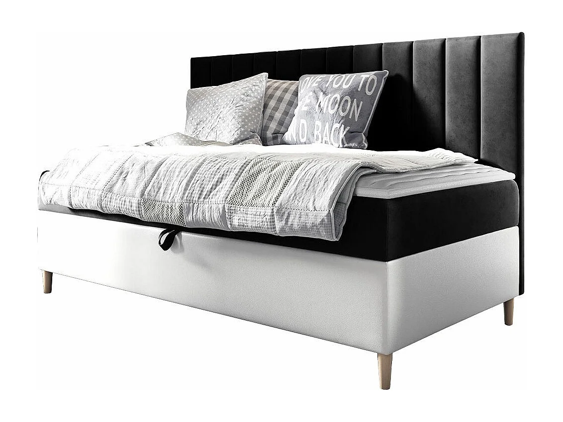 Cama continental Baltimore 165, Continental, Cinzento, Tecido