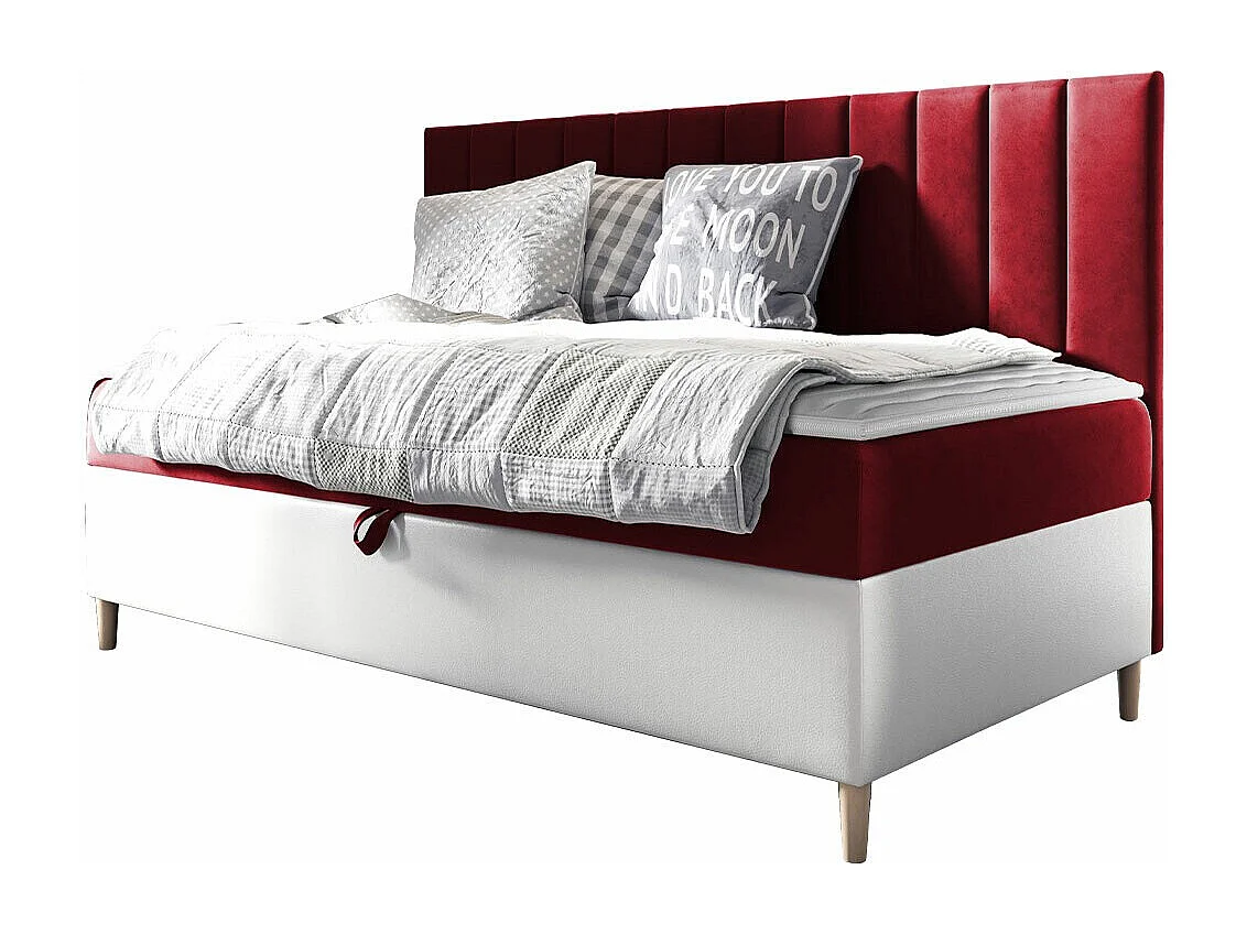 Cama continental Baltimore 165, Individuales, Continental, Rojo, 80x200, Somieres, 88cm