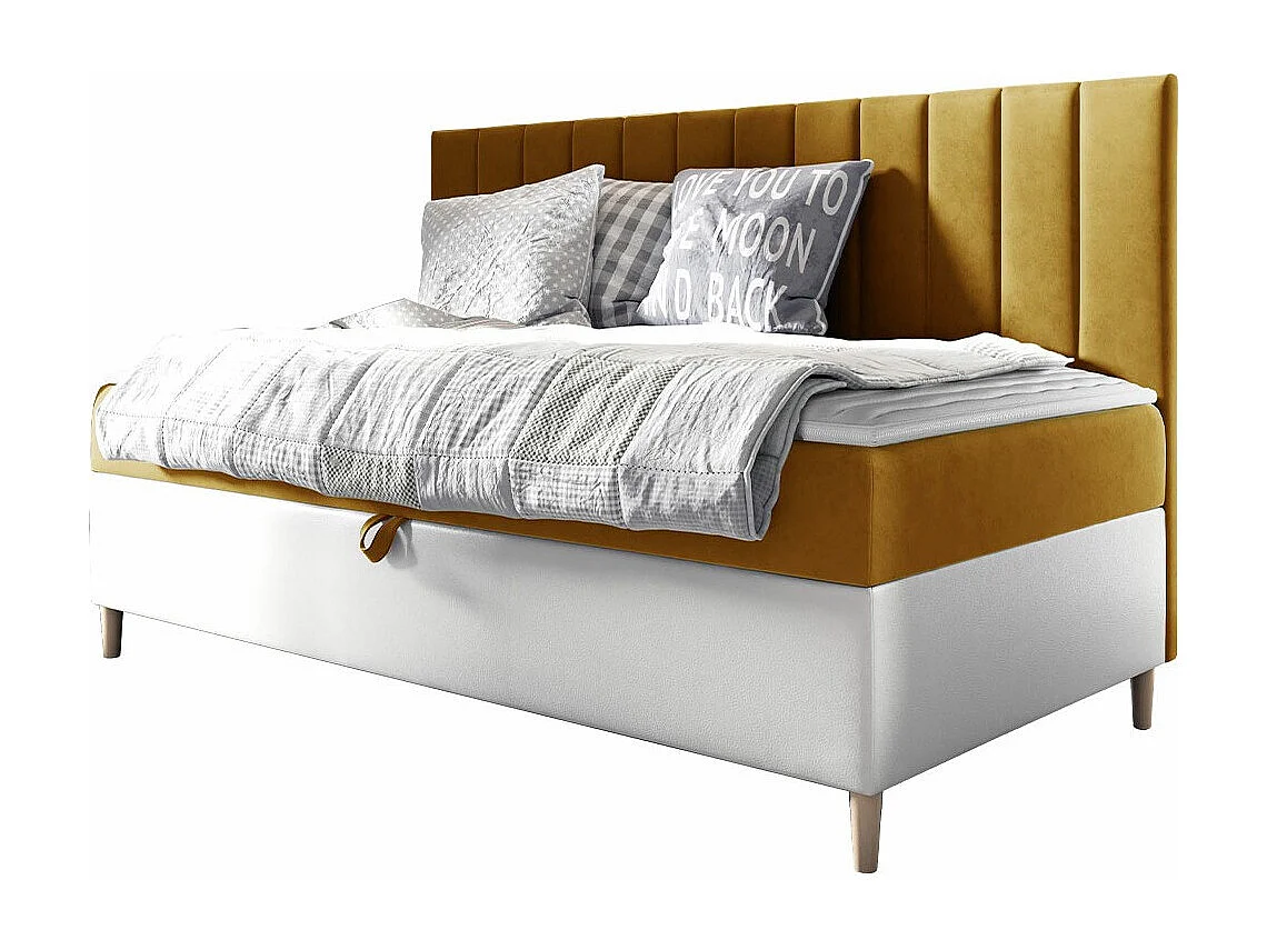 Cama continental Baltimore 165, Individuales, Continental, Amarillo, 90x200, Somieres,