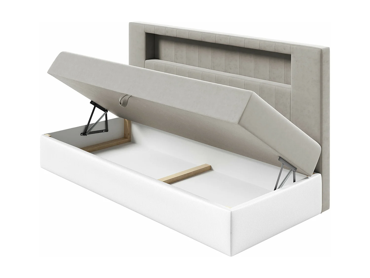 Cama continental Baltimore 168, Individuales, Continental, Marrón, 90x200, Somieres,