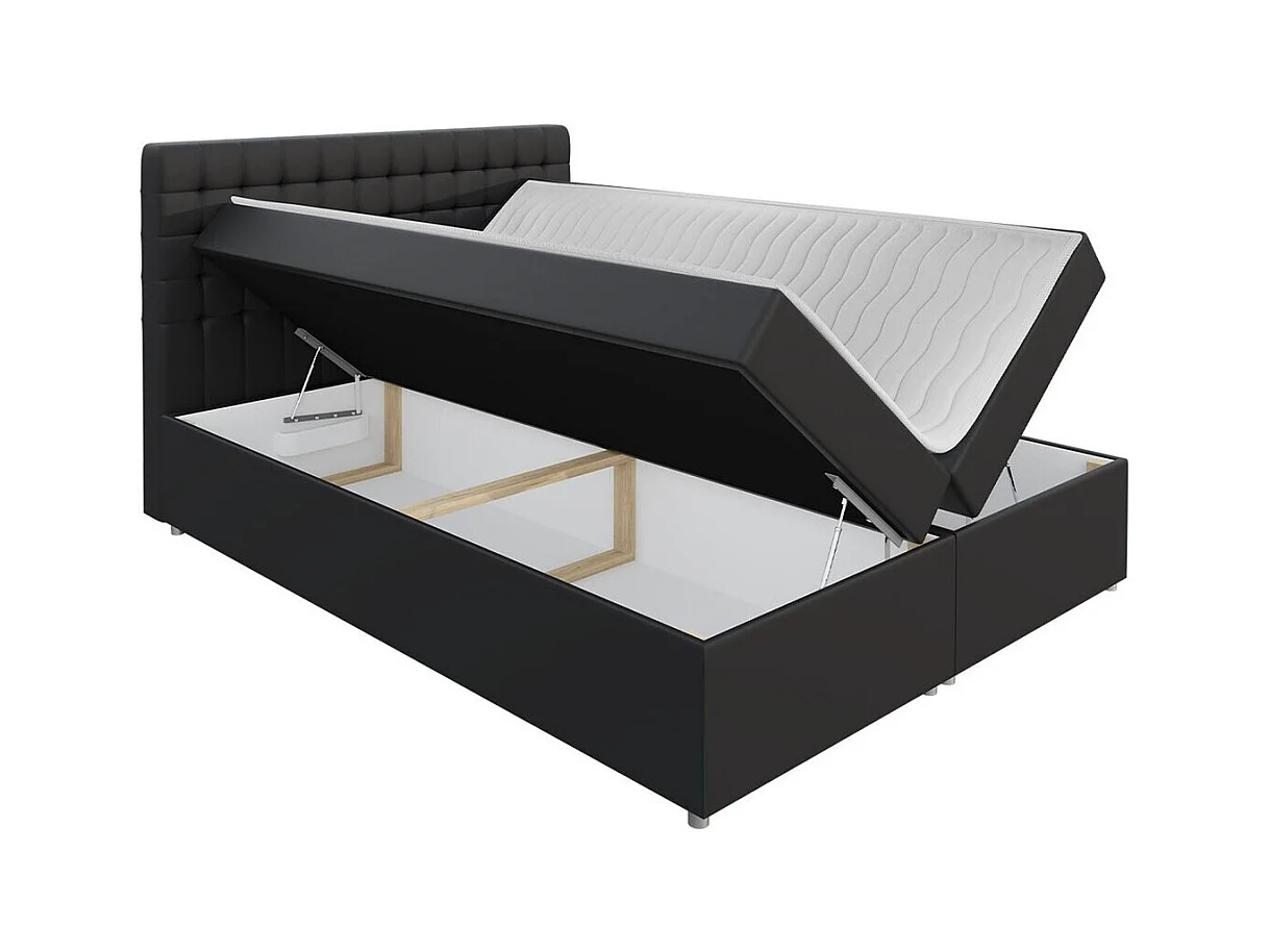 Cama continental Baltimore 115, Doble, Continental, Gris, 200x200, Tapiz, Somieres, 200cm