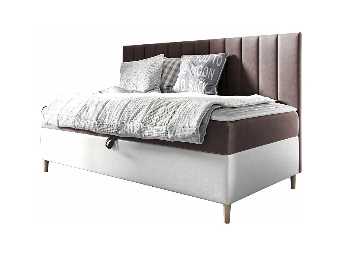 Cama continental Baltimore 165, Solteiro, Roxo, Tecido, 10x21x12cm