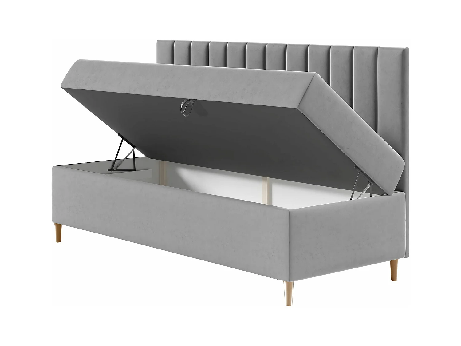 Cama continental Baltimore 165, Continental, Castanho claro, Tecido