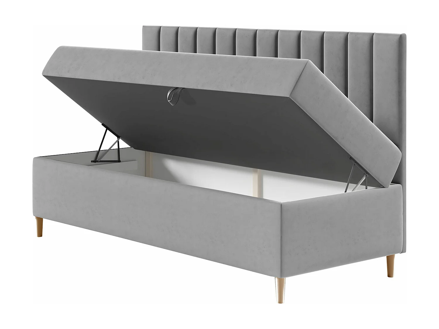 Cama continental Baltimore 165, Individuales, Continental, De color marrón claro, 80x200