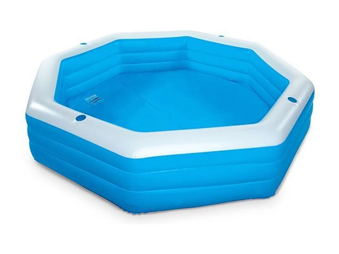 Piscina hinchable octogonal 1430L azul Ø279x51 cm
