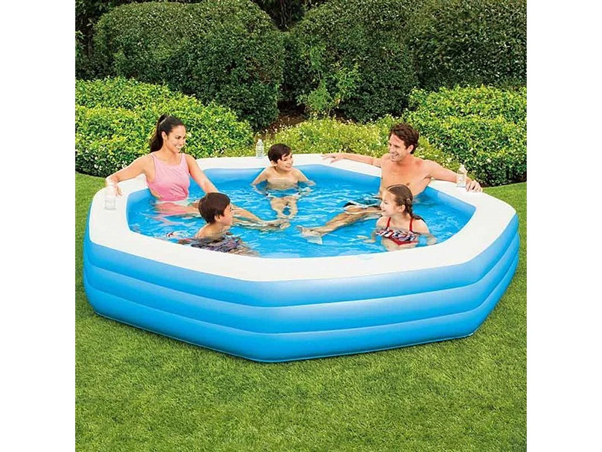 Piscina hinchable octogonal 1430L azul Ø279x51 cm