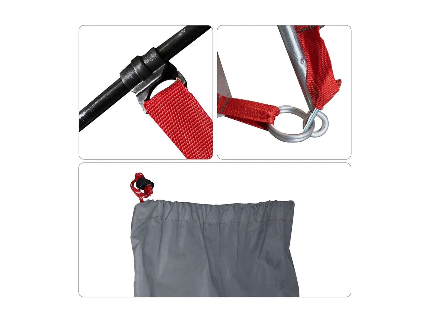 Tienda de playa Taiffa tafetán gris 170-148x274x178 cm