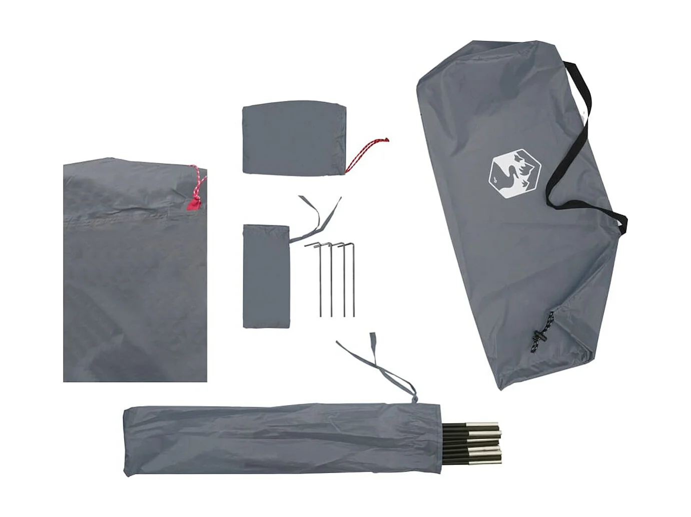 Tienda de playa Taiffa tafetán gris 170-148x274x178 cm