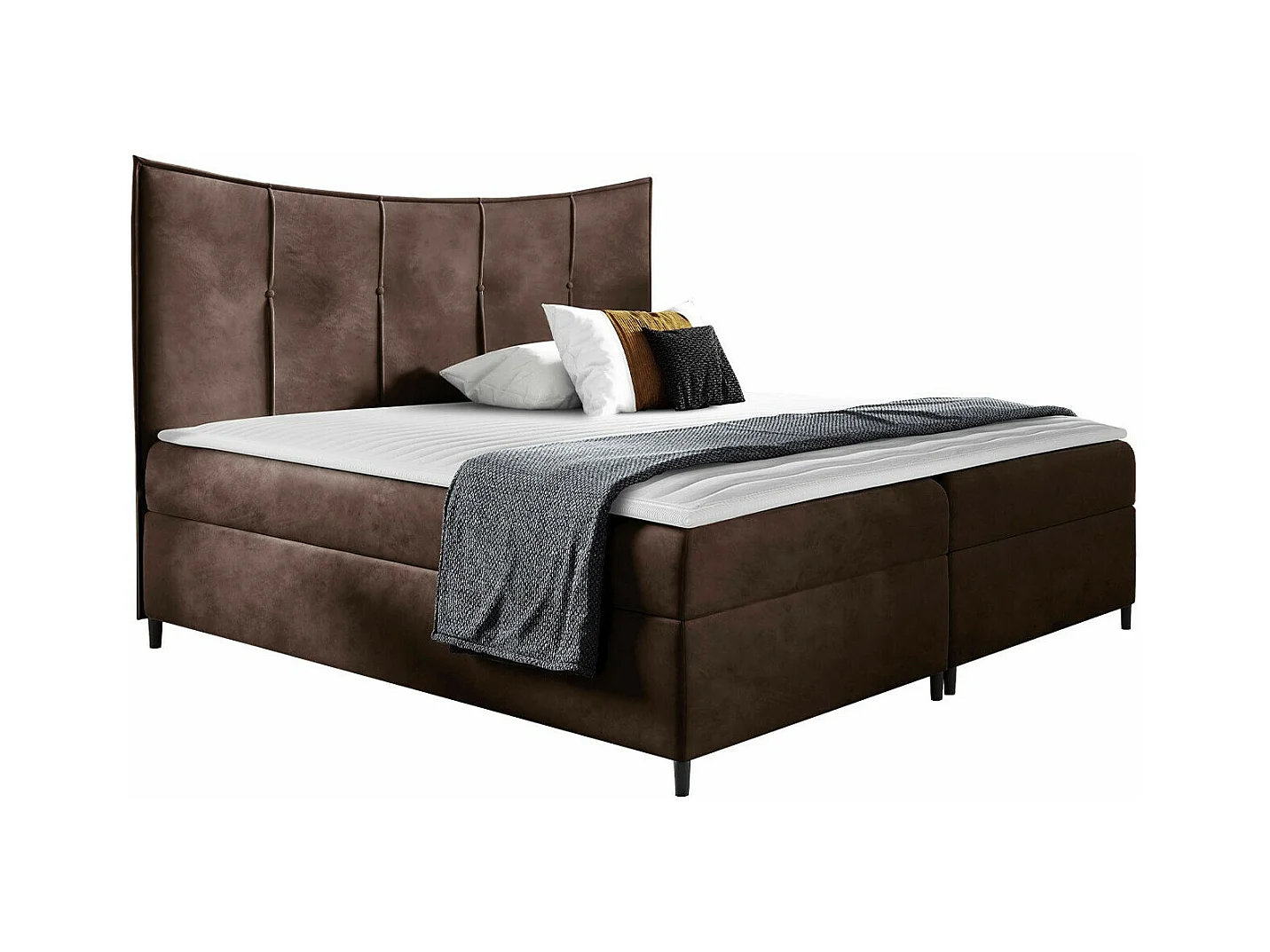 Cama continental Baltimore 178, Casal, Castanho, Tecido, 20x21x13cm