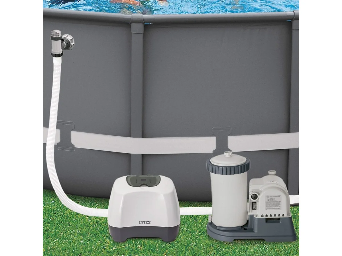 Clorador salino Intex QZ1100 125W 11g/h para piscinas de hasta 56800L blanco