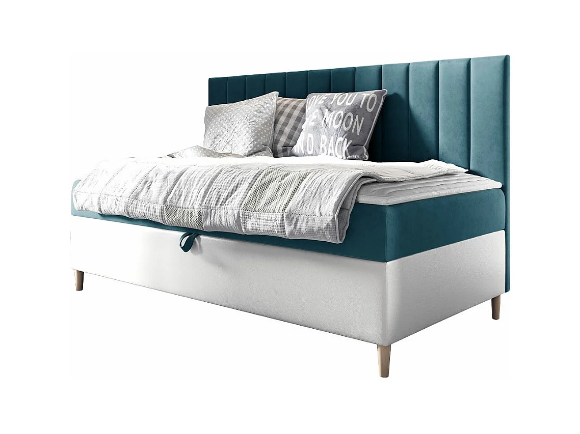 Cama continental Baltimore 165, Individuales, Continental, Turquesa, 80x200, Somieres,