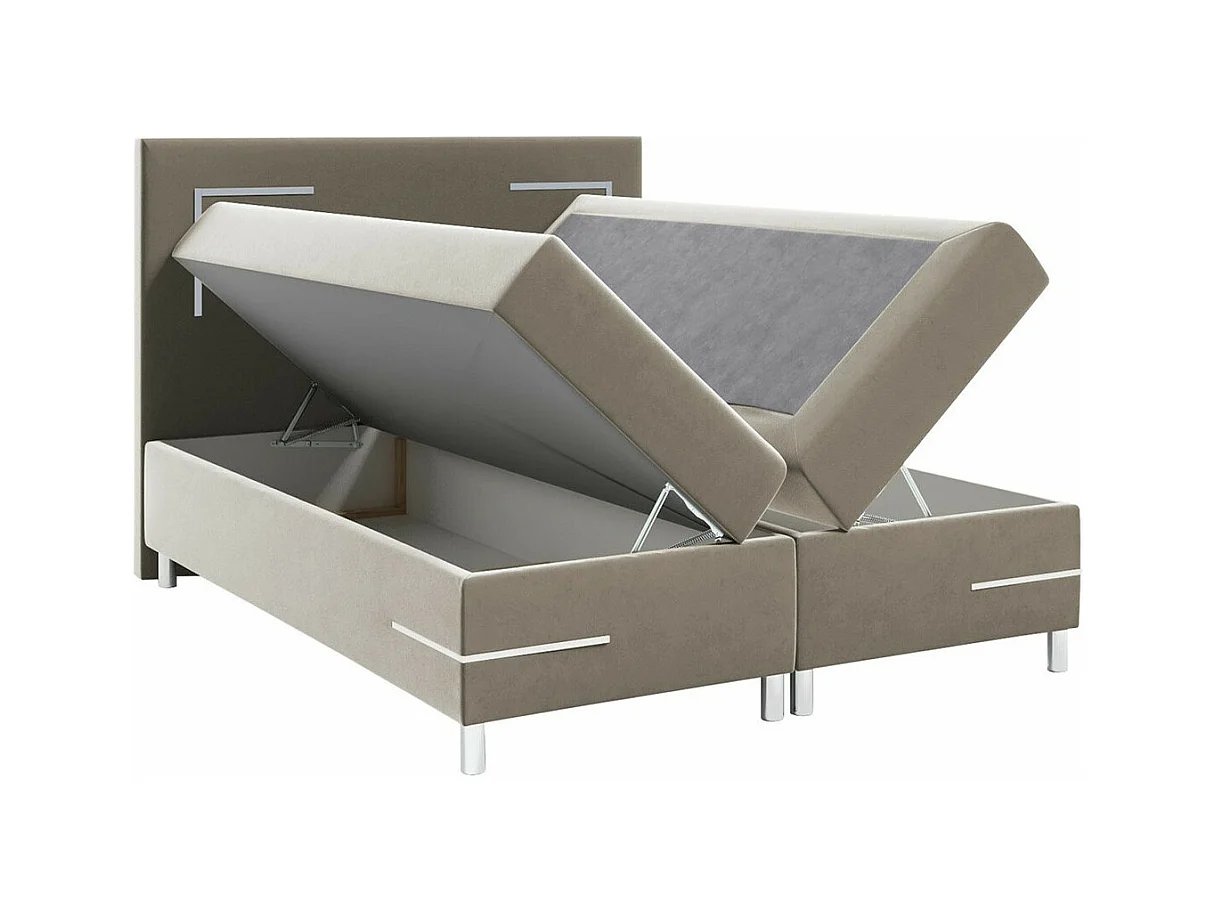 Cama continental Baltimore 173, Casal, Castanho, Tecido, 20x21x12cm