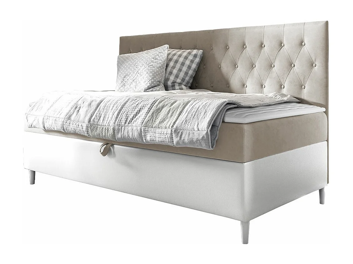 Cama continental Baltimore 166, Individuales, Continental, De color marrón claro, 80x200