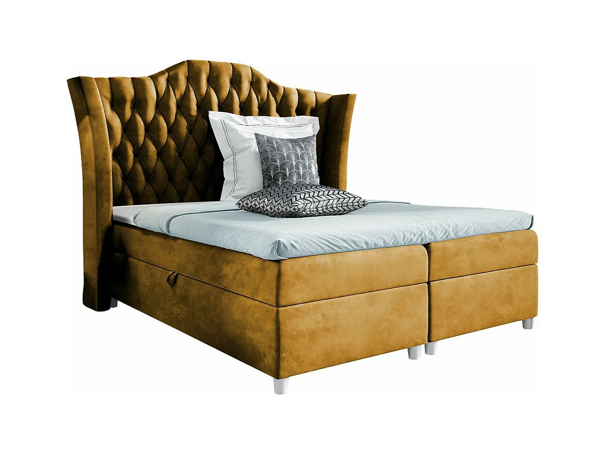 Cama continental Baltimore 183, Continental, Doble, Amarillo, 160x200, Tapiz, 200x209cm