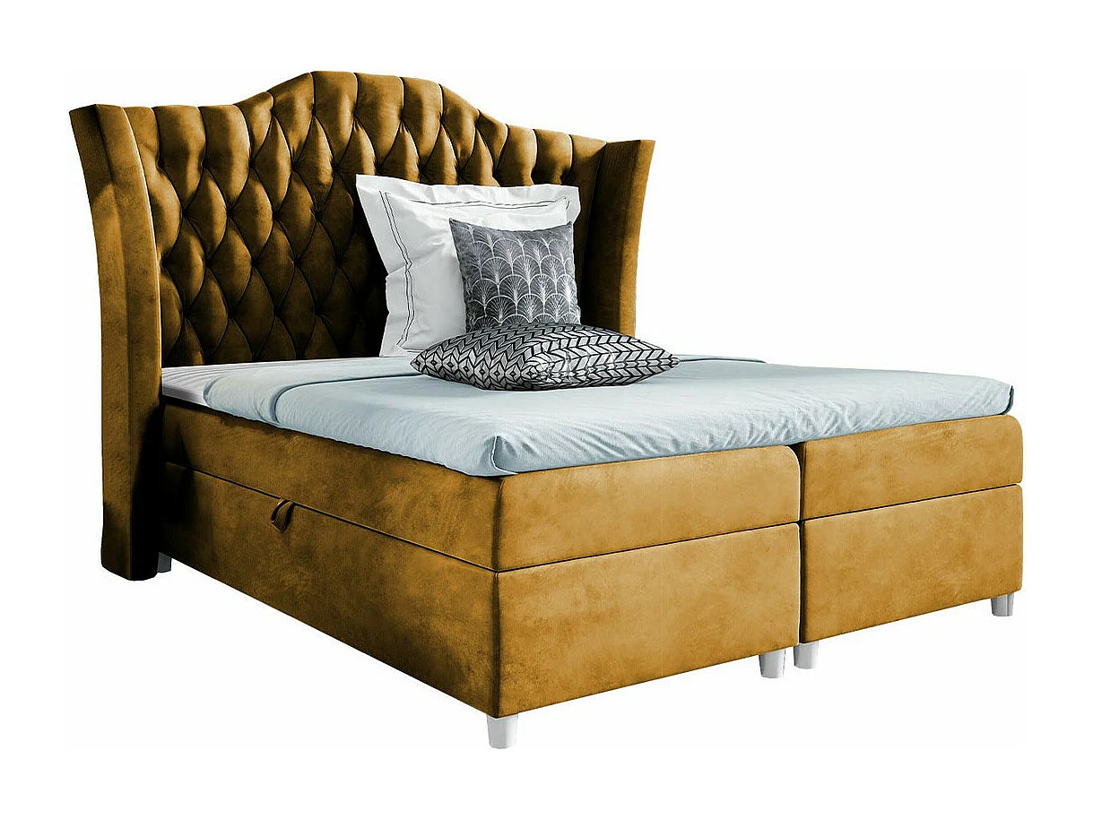 Cama continental Baltimore 183, Continental, Doble, Amarillo, 160x200, Tapiz, 200x209cm