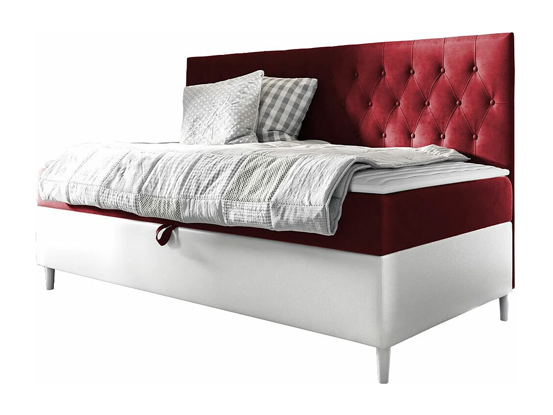 Cama continental Baltimore 166, Individuales, Continental, Rojo, 90x200, Somieres, 98cm