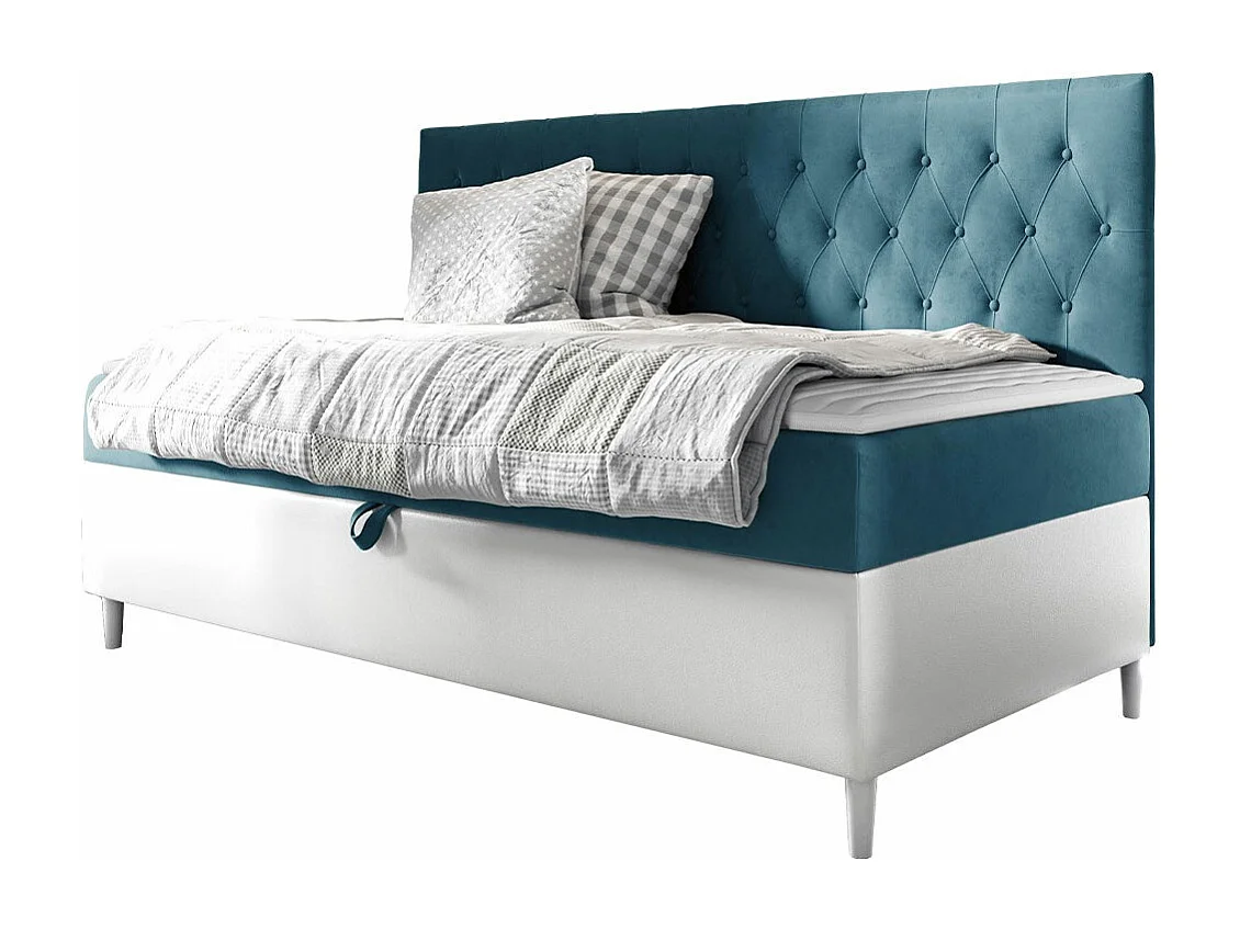 Cama continental Baltimore 166, Individuales, Continental, Turquesa, 90x200, Somieres,