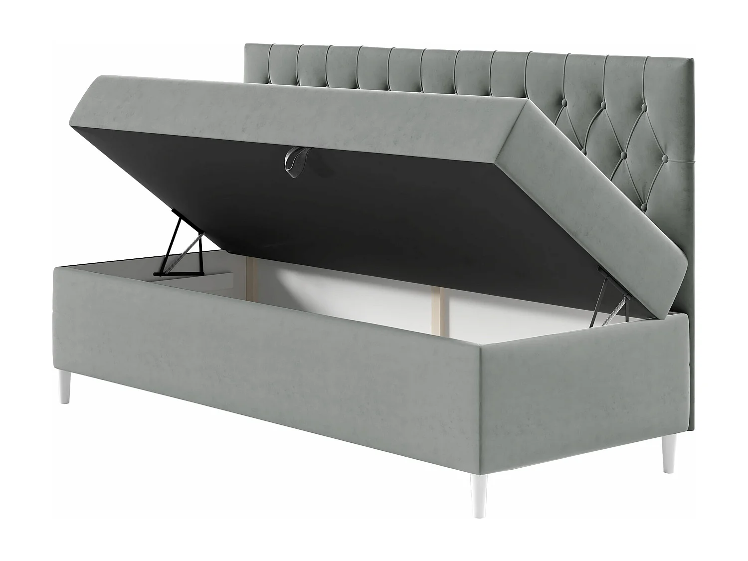 Cama continental Baltimore 166, Individuales, Continental, Turquesa, 90x200, Somieres,