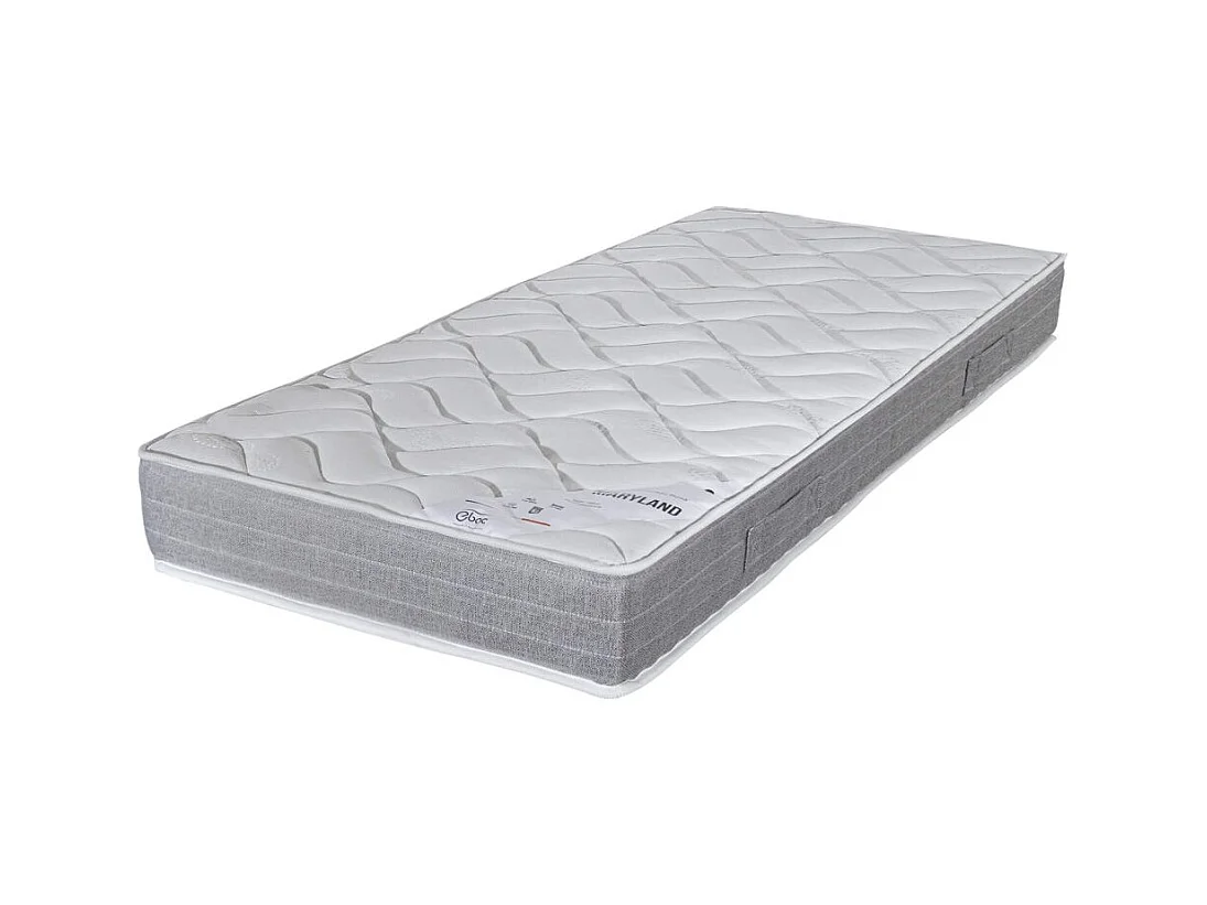 Matelas et sommier 90x190 Mousse - Maryland - Soutien ferme - Sommier en kit - Chêne