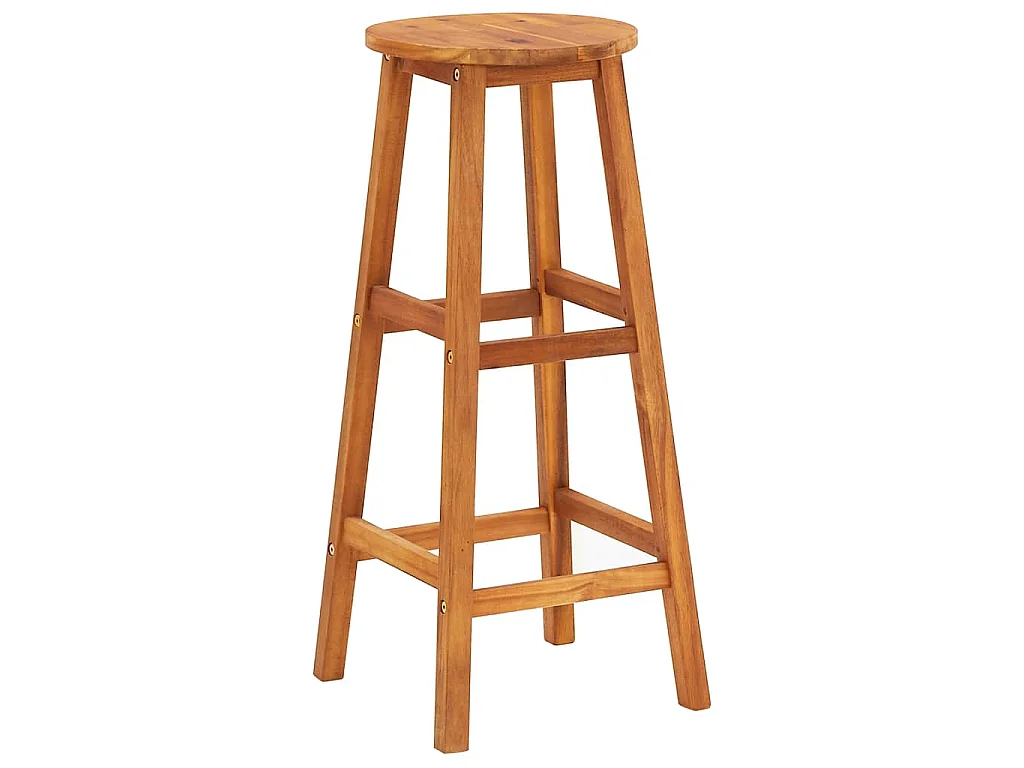Tabourets de bar lot de 2 bois d'acacia massif