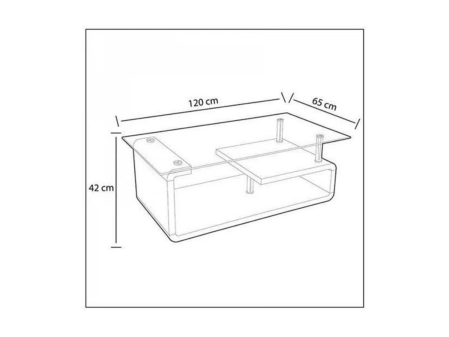 Mesa de centro Eva cristal blanco