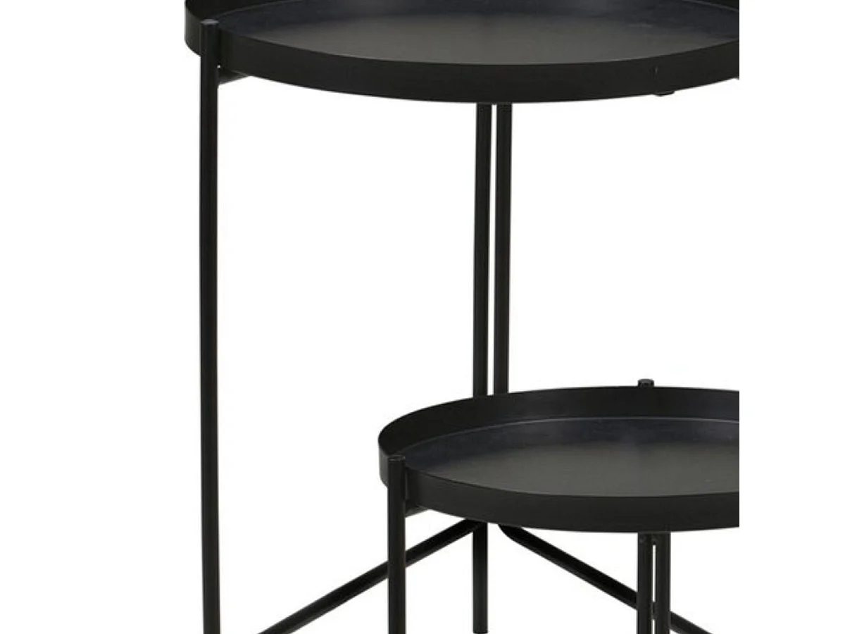 Set de 2 mesas auxiliares negro Ø36/Ø31 cm