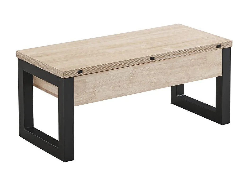 Mesa de centro elevable Loft Advance diseño extensible nordish/negro 47,5x120x60-120 cm Adec