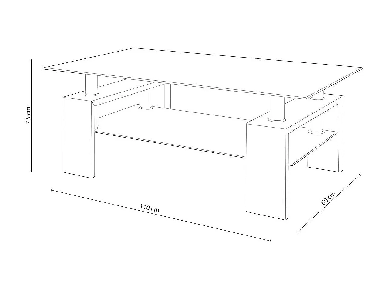 Mesa de centro Sama cambria 45x110x60 cm