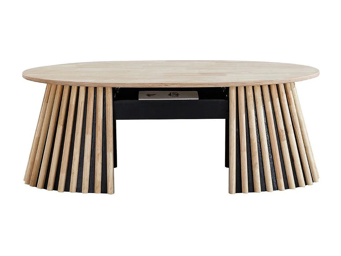 Mesa de centro Grove ovalada elevable nordish 45,5-60,5x120x60 cm Adec