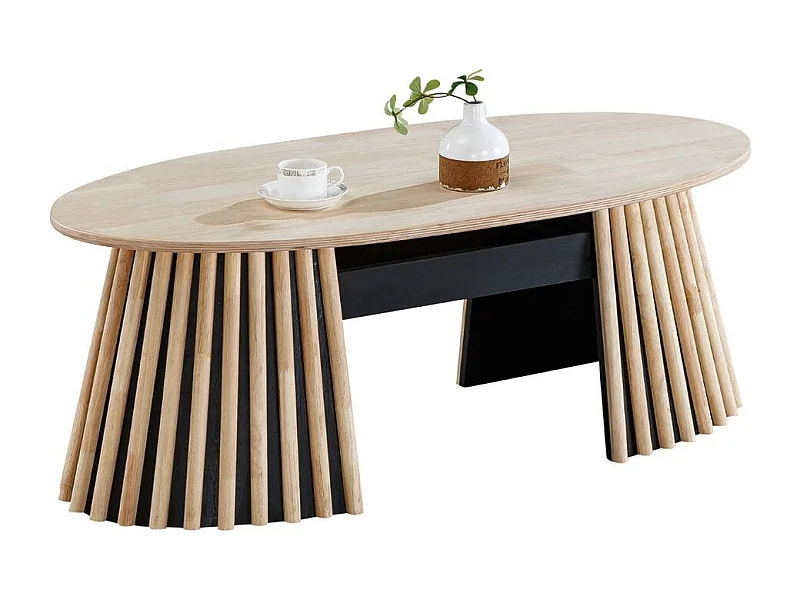 Mesa de centro Grove ovalada elevable nordish 45,5-60,5x120x60 cm Adec