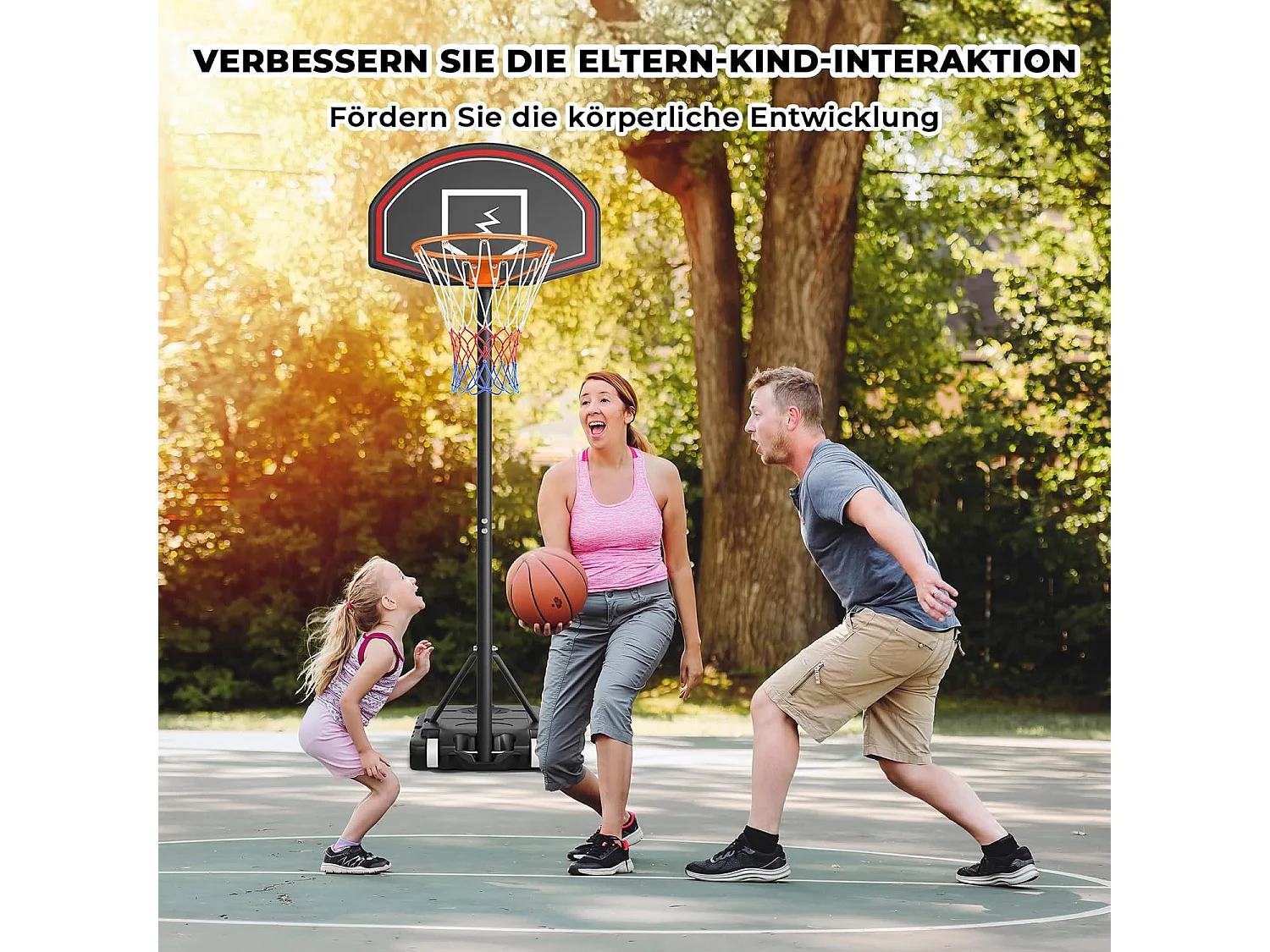 YOLEO Panier de Basketball pour Enfants, Réglable en Hauteur 110-210 cm, Support de Basketball Portable avec Roues