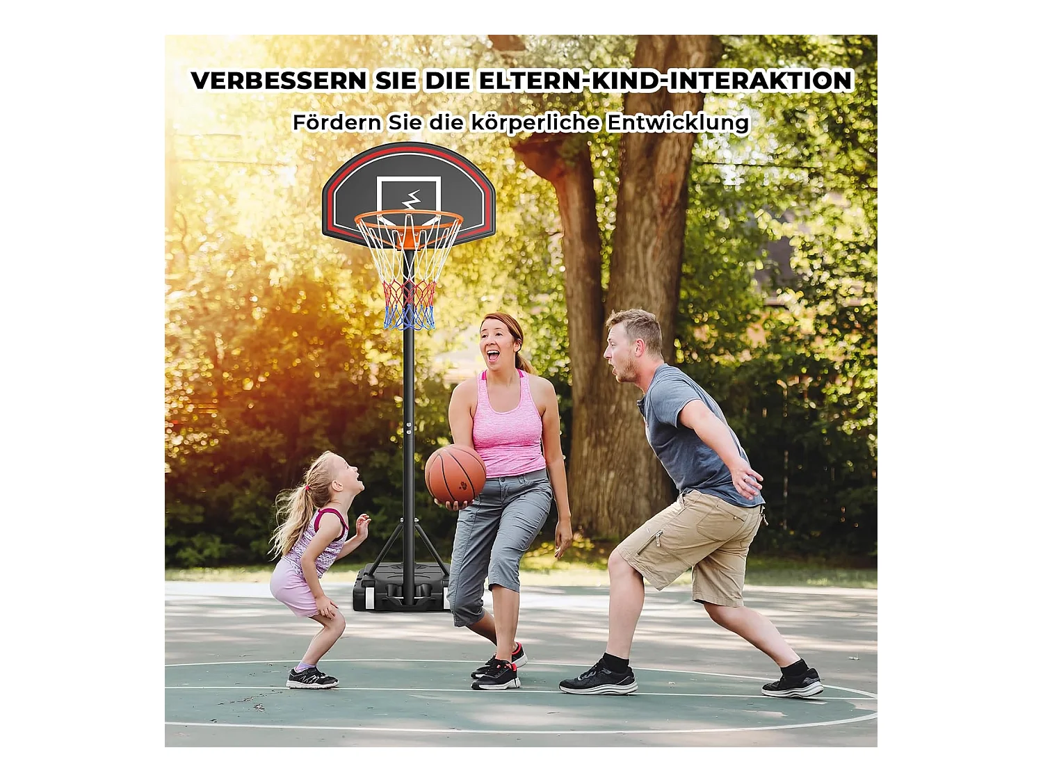 YOLEO Panier de Basketball pour Enfants, Réglable en Hauteur 110-210 cm, Support de Basketball Portable avec Roues