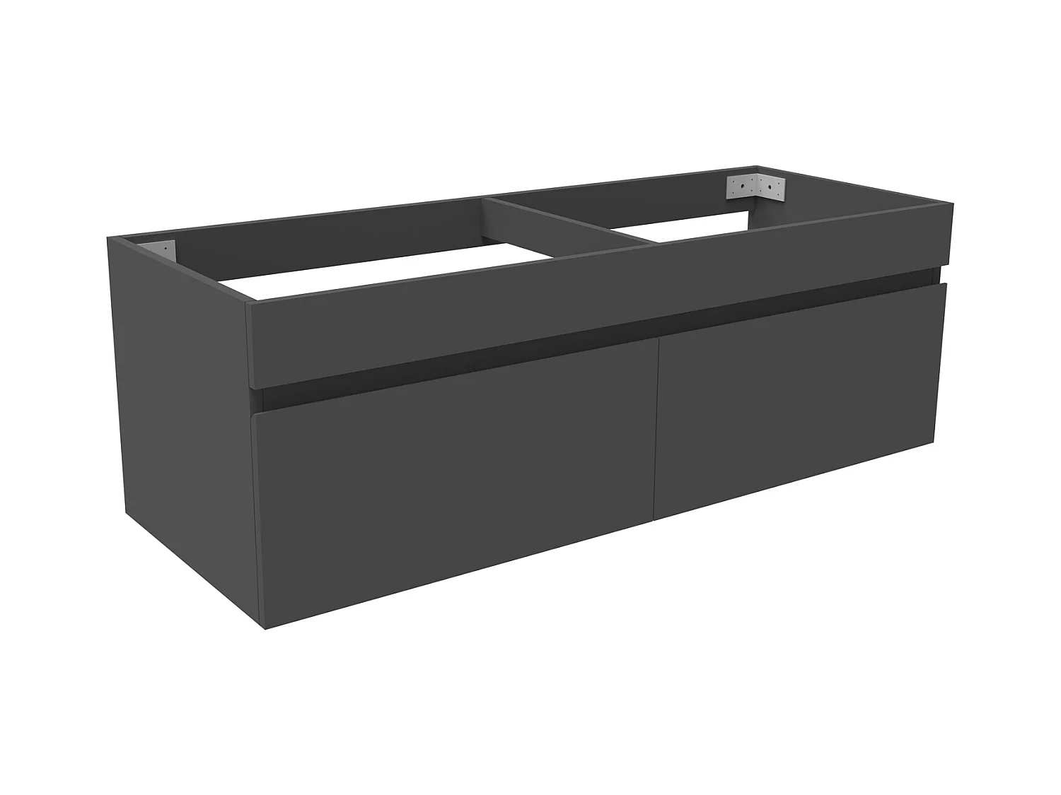 AICA Meuble Salle de Bain sans compter vasque 120cm Anthracite + 2 portes