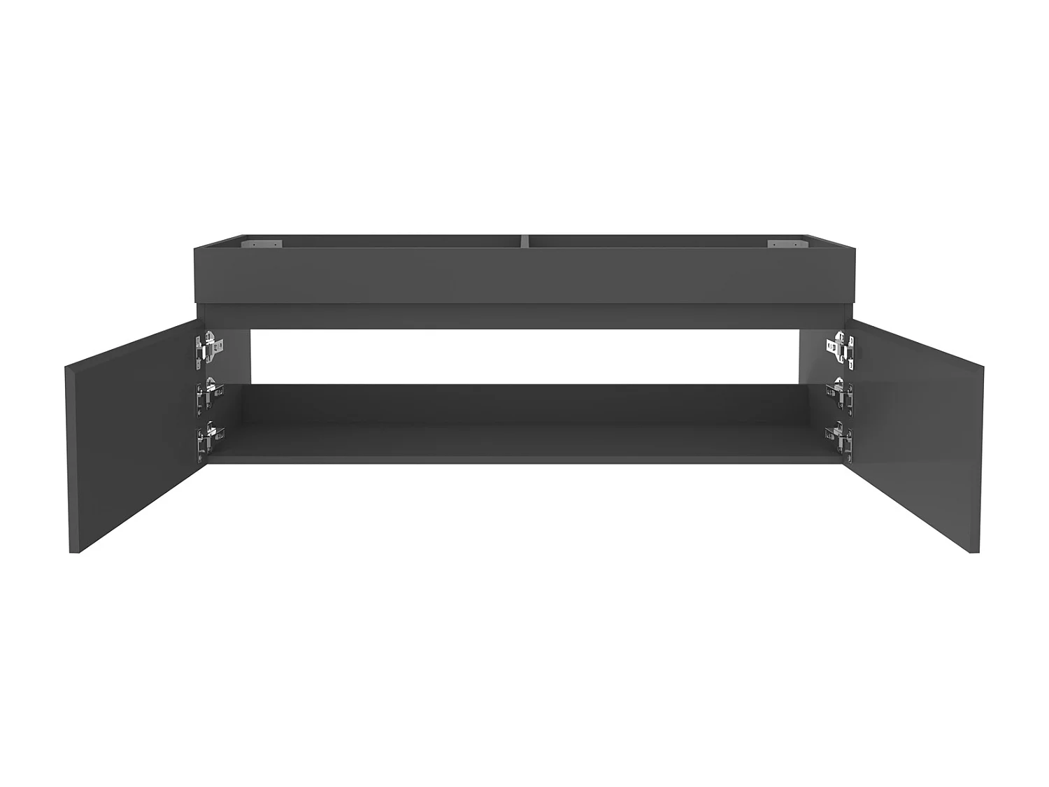 AICA Meuble Salle de Bain sans compter vasque 120cm Anthracite + 2 portes