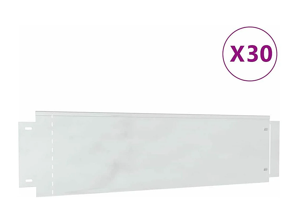 Bordures de pelouse 30 pcs Argent 100 x 25 cm Acier galvanisé